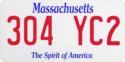 MA license plate 304YC2