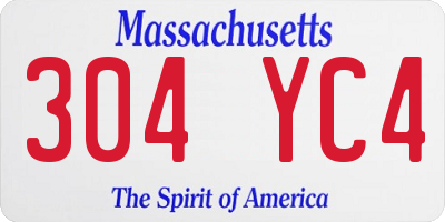 MA license plate 304YC4