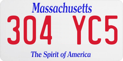MA license plate 304YC5