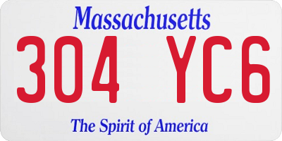 MA license plate 304YC6