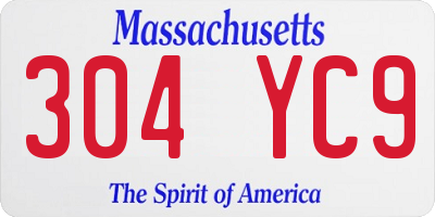 MA license plate 304YC9