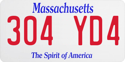 MA license plate 304YD4