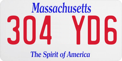 MA license plate 304YD6