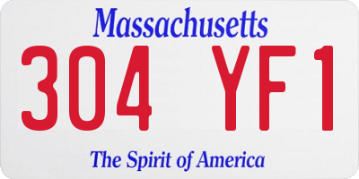 MA license plate 304YF1
