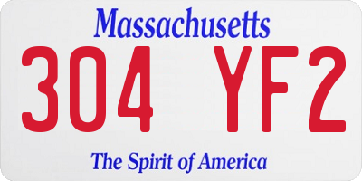 MA license plate 304YF2