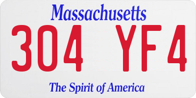 MA license plate 304YF4