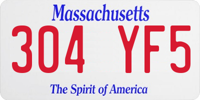 MA license plate 304YF5