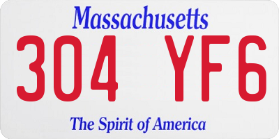 MA license plate 304YF6