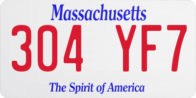 MA license plate 304YF7