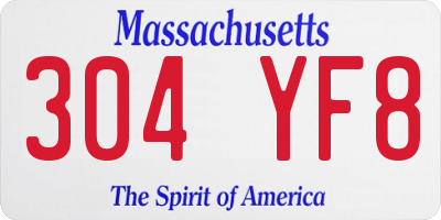 MA license plate 304YF8