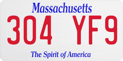 MA license plate 304YF9