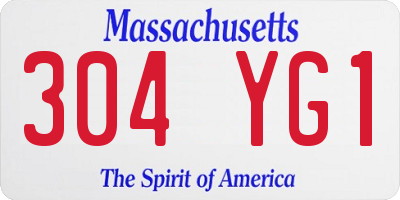 MA license plate 304YG1