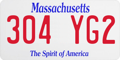 MA license plate 304YG2