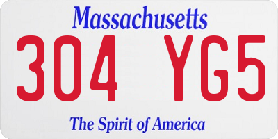 MA license plate 304YG5