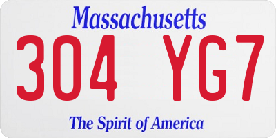 MA license plate 304YG7