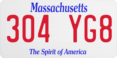 MA license plate 304YG8