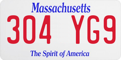 MA license plate 304YG9