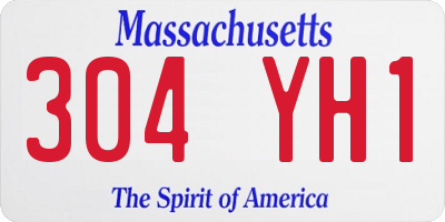 MA license plate 304YH1