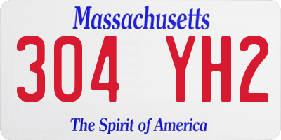 MA license plate 304YH2