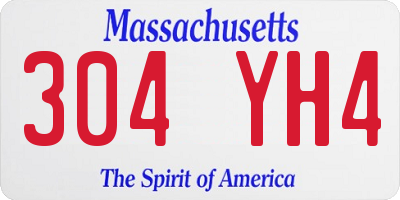 MA license plate 304YH4