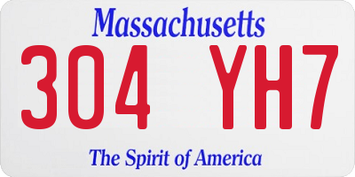 MA license plate 304YH7