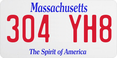 MA license plate 304YH8