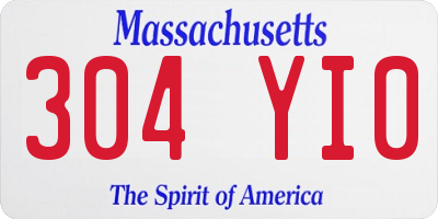 MA license plate 304YI0