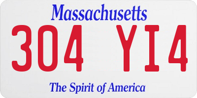 MA license plate 304YI4