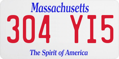 MA license plate 304YI5