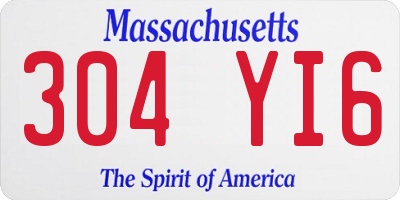 MA license plate 304YI6