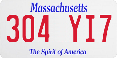 MA license plate 304YI7