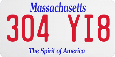 MA license plate 304YI8
