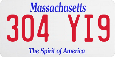 MA license plate 304YI9