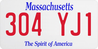 MA license plate 304YJ1
