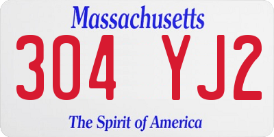 MA license plate 304YJ2