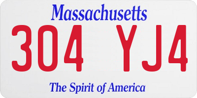 MA license plate 304YJ4