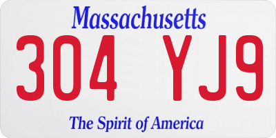 MA license plate 304YJ9