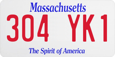 MA license plate 304YK1