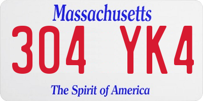MA license plate 304YK4