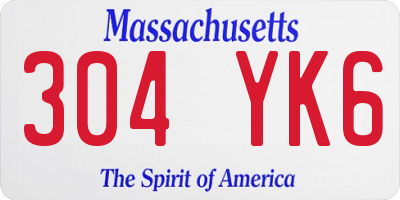 MA license plate 304YK6