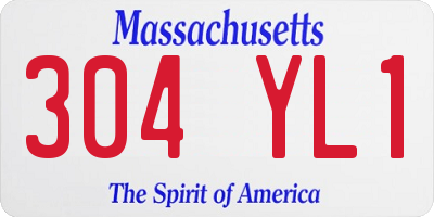 MA license plate 304YL1