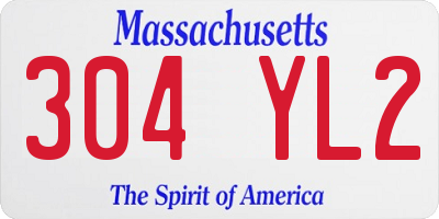 MA license plate 304YL2