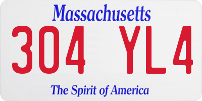 MA license plate 304YL4