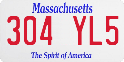 MA license plate 304YL5