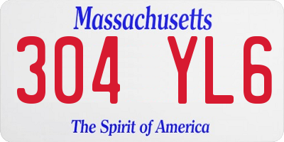 MA license plate 304YL6