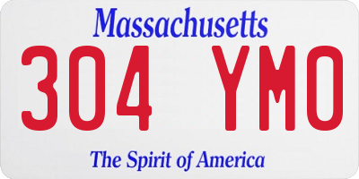 MA license plate 304YM0