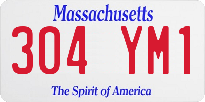 MA license plate 304YM1