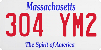 MA license plate 304YM2