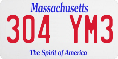 MA license plate 304YM3