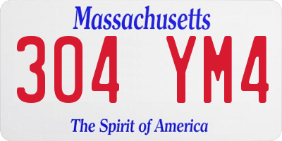 MA license plate 304YM4